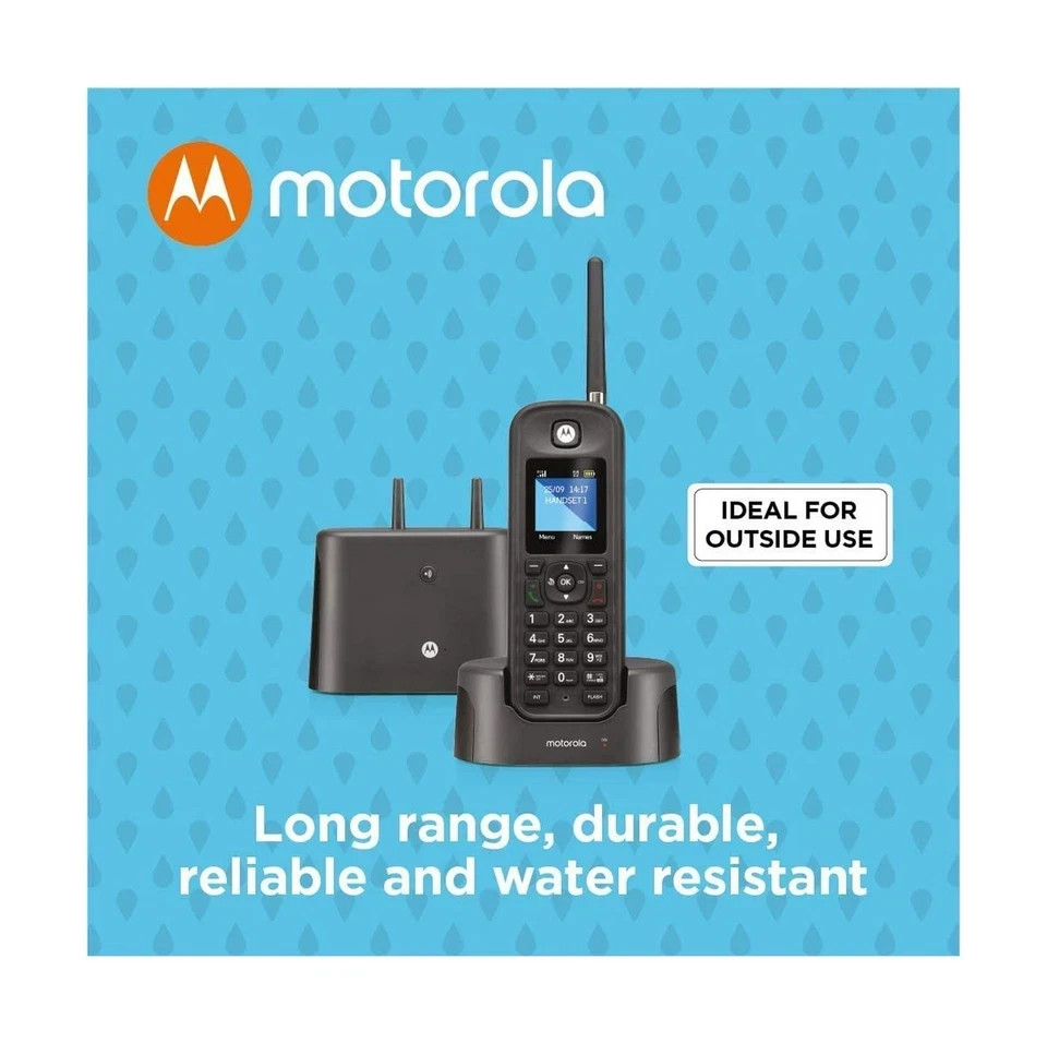 Motorola O212 DECT 6.0 Long Range Cordless Phone - Wireless Phones for Home +