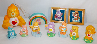 Vintage Care Bears Lot Ceramic Figures Pictures Radio Box American Greetings