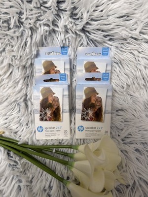 4X HP Sprocket 2'' x 3'' Sticky Backed Zink Photo Paper 20 Pack (80 Total)