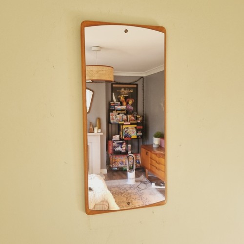 Vintage Teak Wall Mirror G Plan Long 70's Large Mid Century Mirror 76x35 Cm - Picture 3 of 8
