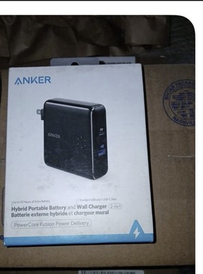 Anker PowerCore Fusion Portable Battery & Wall Charger Black USB-C USB-A
