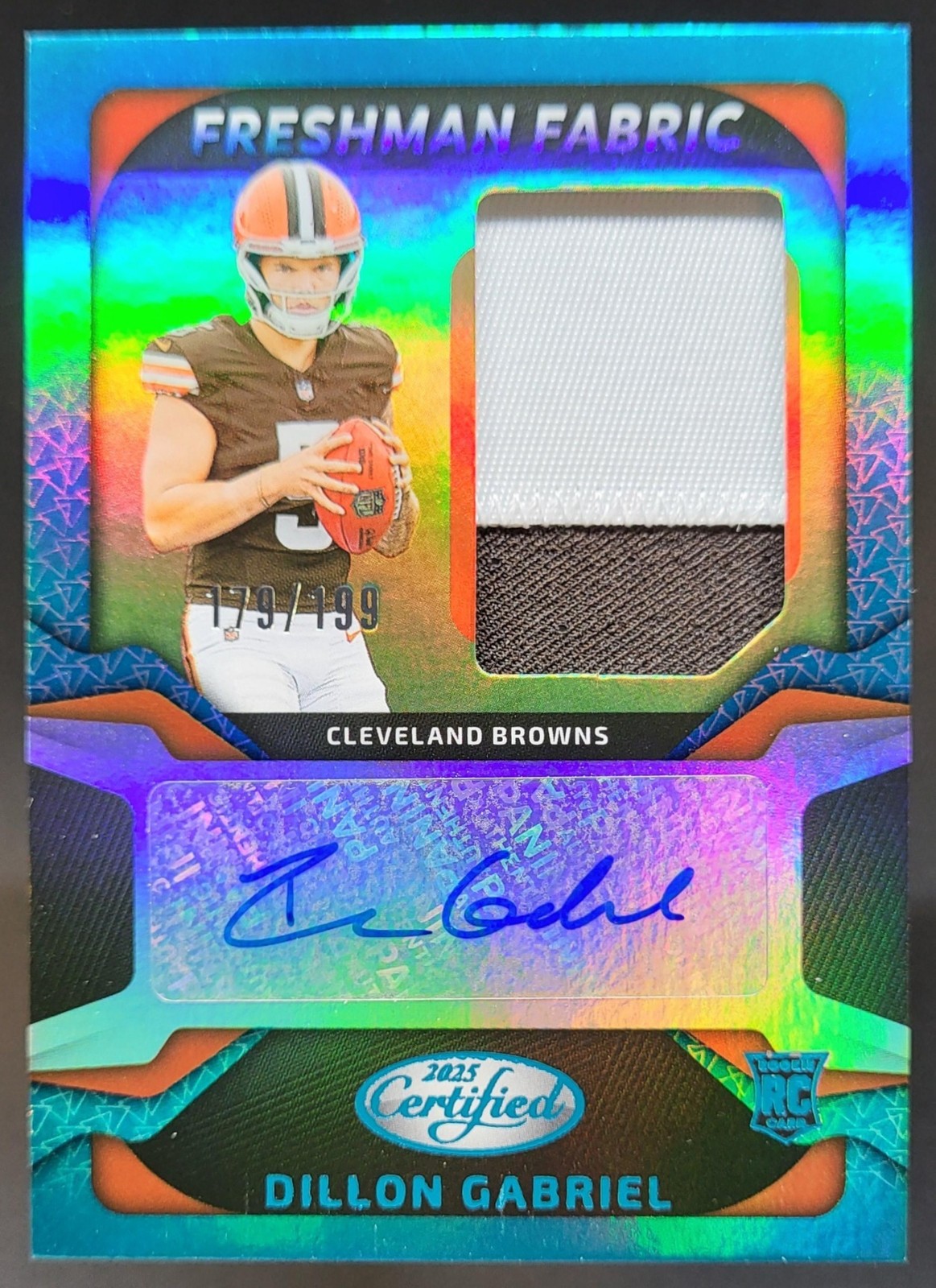 2025 Panini Certified Dillon Gabriel Freshman Fabric Teal /199 RC Auto BW10