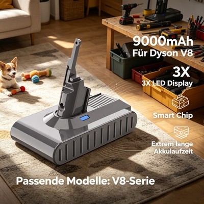 9000mAH Akku Für Dyson V8 SV10 Absolute Anima range Fluffy 21.6V 6AH ErsatzAkku