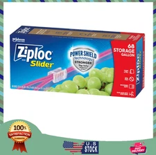 Ziploc Gallon Food Storage Slider Bags, Power Shield Technology for More Dura...