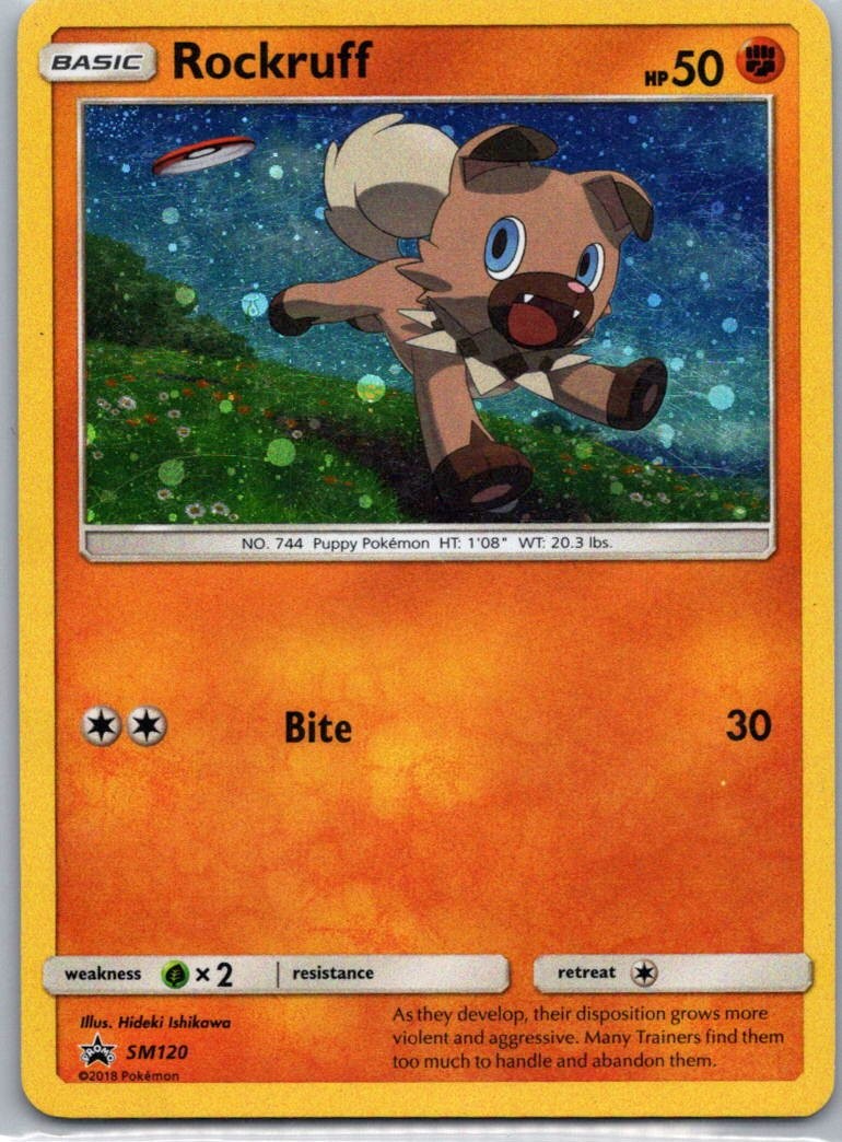 Pokemon TCG Rockruff SM120 SM Black Star Promos Holo NM