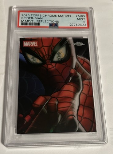 2025 Topps Chrome Marvel Comics Marvel Reflections Refractor Spider-Man #MR-3