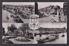 FRANCE, Postcard RPPC, Bordeaux, General view, Ships