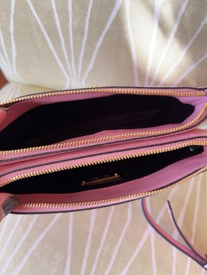 Excellent Miu Miu Double Zip Leather Crossbody Bag Pink | eBay