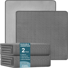 Washable Underpads 34X36 Inch - Waterproof Reusable Bed Underpads, Heavy Absor