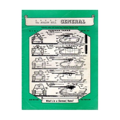 Avalon Hill General Mag Vol. 8, #4 ''PanzerBlitz, Anzio, Bismarck'' Mag Fair+