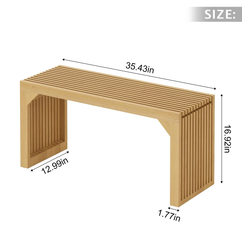 35" Dining Bench, Indoor Wood Bench for Entryway,Living Room,Kitchen and Bedr... - Image 3 of 4