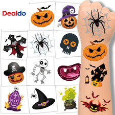 240 PCS Halloween Temporary Tattoos for Kids, Safety Waterproof Bulk Tattoos Sti