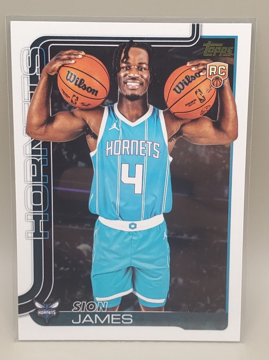 Sion James 🪞Golden Mirror SSP RC🪞 2025-26 Topps NBA #233 Rookie Case Hit CHA