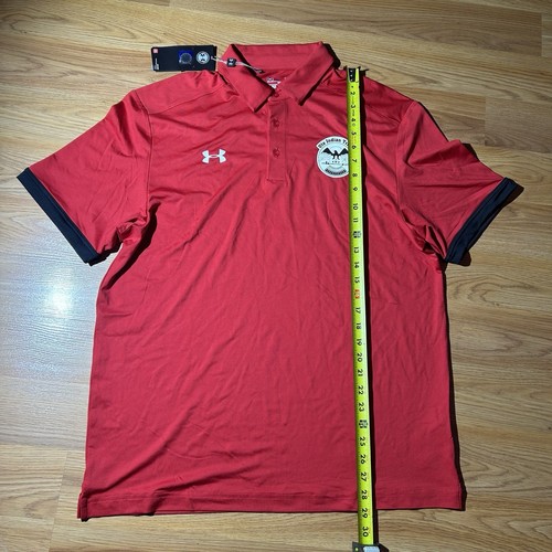 Utah Utes Indian Tribe Large New With Tags Under Armour Polo Golf Shirt Red - Picture 8 of 8