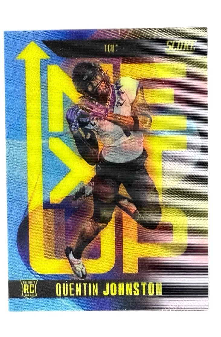 2023 Panini Score Quentin Johnston Rookie Next Up SSP Chargers Case Hit RC