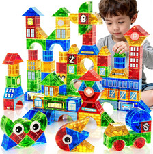 Magnetic Building Blocks 115 Pieces  Educational STEM Toy for Kids 3-8
