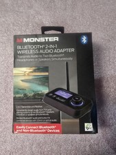 Monster Bluetooth 2 In 1 Wireless Audio Adapter - Black New in Box