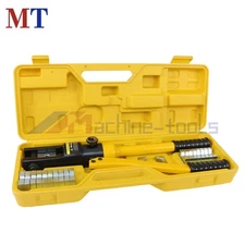 Hydraulic Crimper Crimping Tool W/ 11 Dies Wire Battery Cable Lug Terminal 16Ton