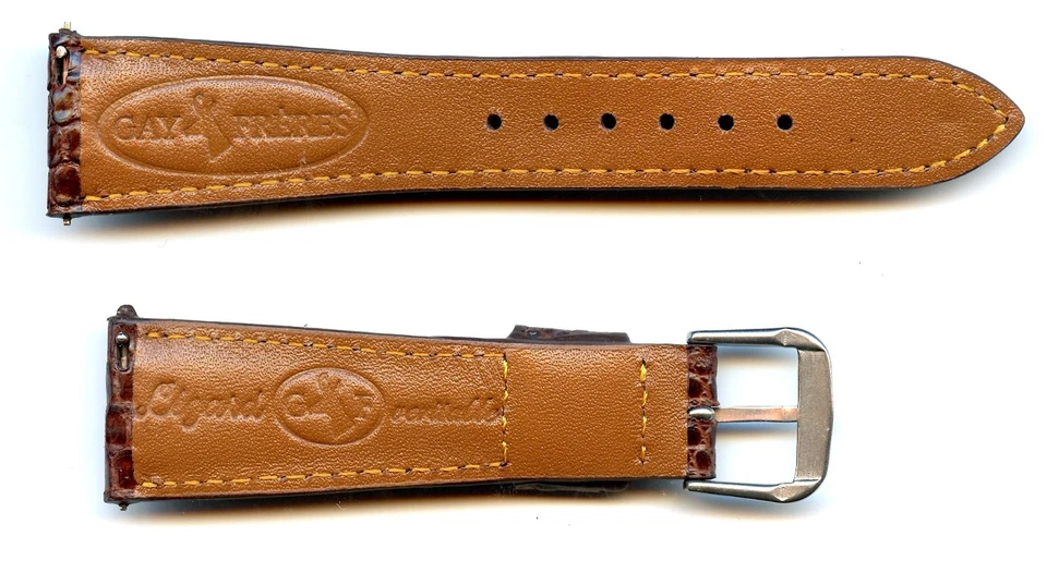 Elegante Correa Gay Frères Genuina Lagarto, Forrada de Cuero 17mm 18mm 19mm 20mm Foto 3 de 4