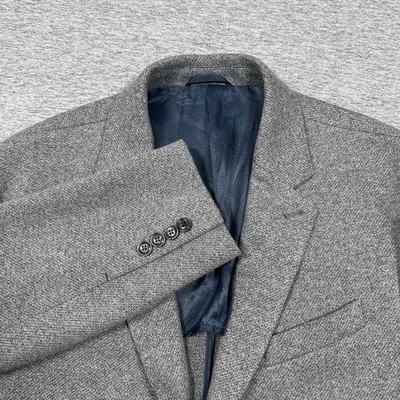 Bugatchi Blazer Mens XL Gray Two Button Double Vented Pockets Sport Coat Jacket