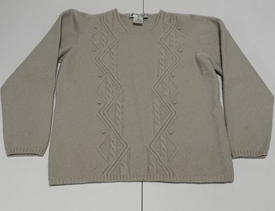 Carla Ferroni 100% Wool Jumper Sweater Beige Women s Size M   Made in Italy