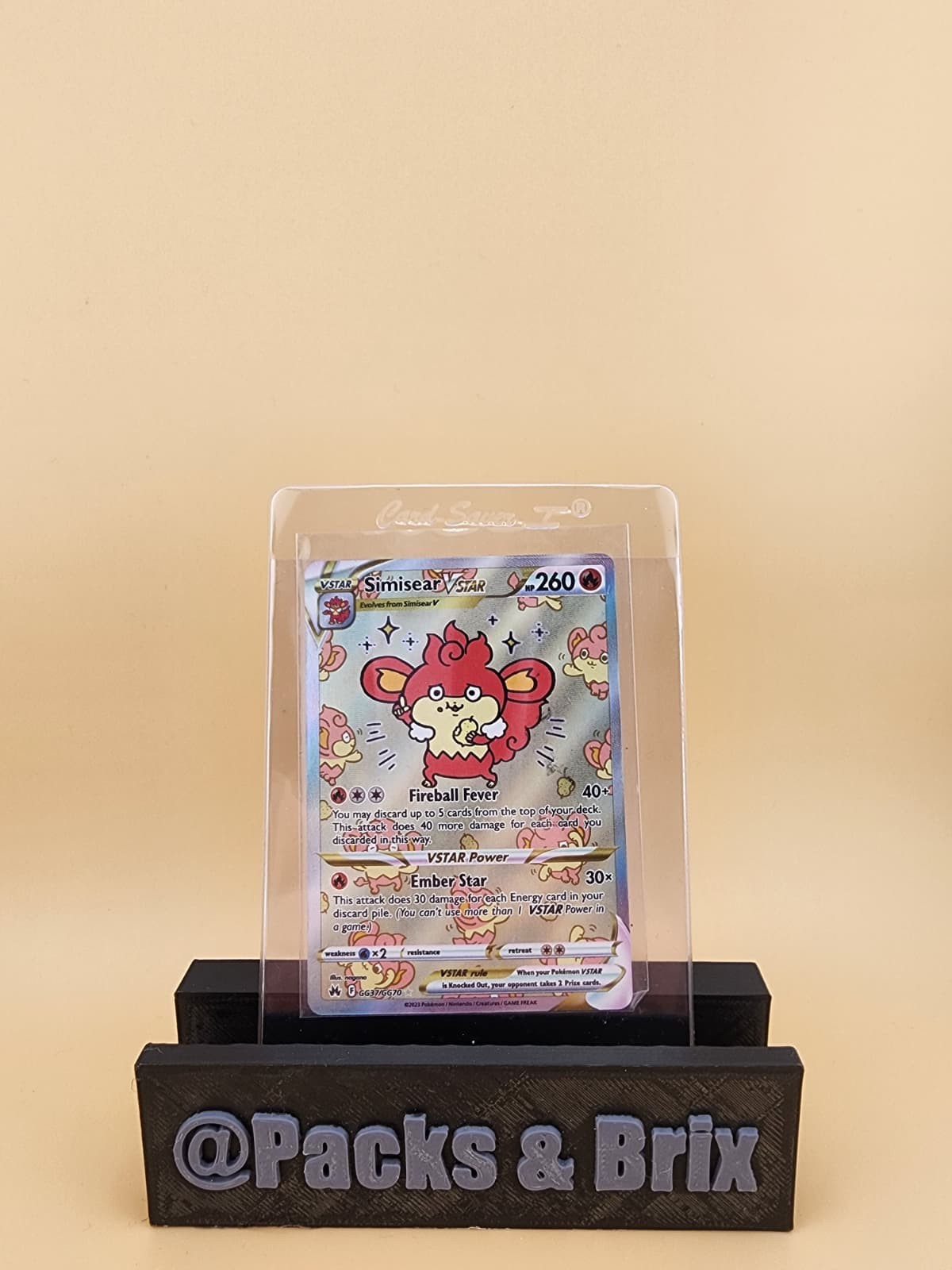 Simisear VSTAR GG37/GG70 Crown Zenith: Galarian Gallery Holo Near MInt (NM)