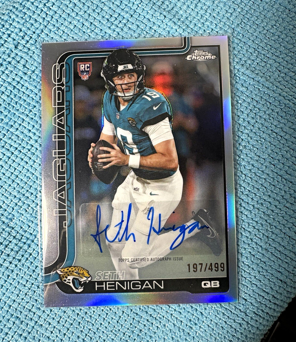 Topps 2025 Chrome Seth Henigan Rookie Autographs RC Auto Refractor /499 Jaguars