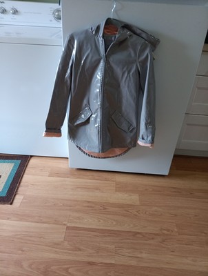 ASOS Rain Coat Polyurethane W/ Hood US SZ 2,UK SZ 6,EU SZ 34 Pockets NWOT 