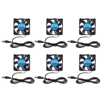 6Pcs 50mm USB Brushless Cooling Fan 50mm x10mm DC 5V Quiet Cooling Fan 5010 M...