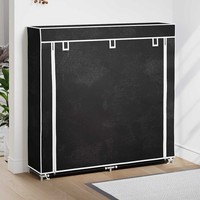 Vidaxl Stoff Schuhschrank Mit Abdeckung 115 X 28 X 110 Cm Schwarz Neu
