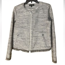 Banana Republic Women's Black and White Tweed Blazer - Size 6