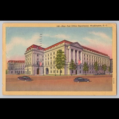 Antique Postcard New Post Office Department Washington D.C. Architecture