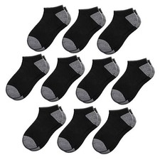 10 Pairs Boys Socks 4-6 6-8 8-10 Years Old Low Cut 7-10 Years Black 10 Pairs
