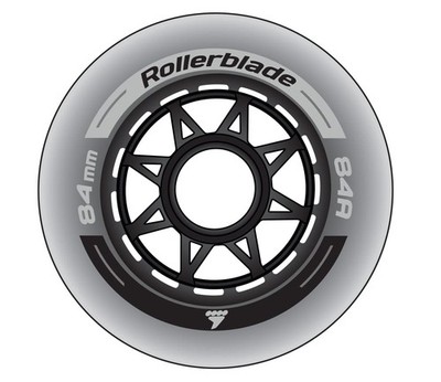 Rollerblade 84mm Wheels XT 8 Pack - Reliable Performance Inline Skate Set