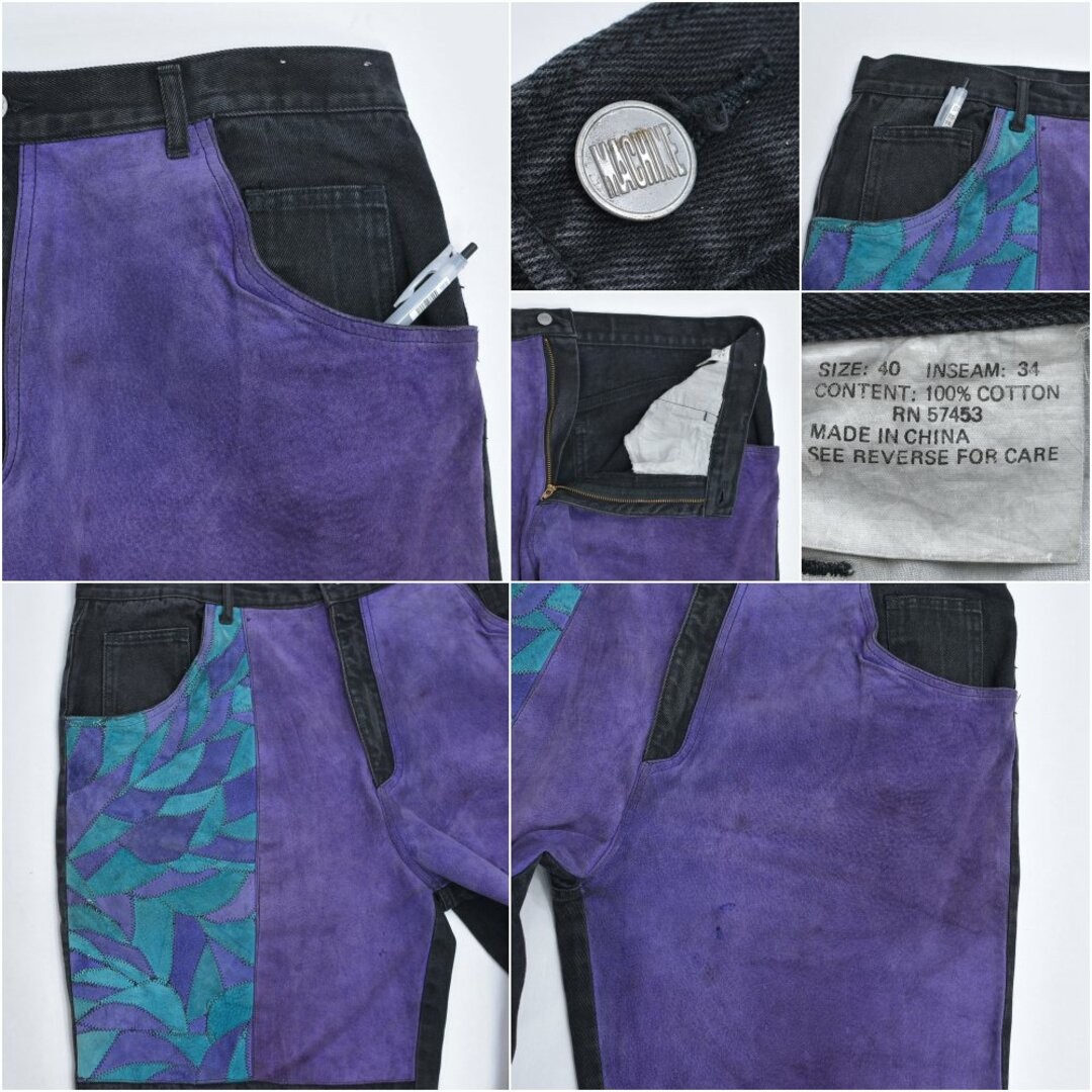 80- MACHINE Patchwork Leather Switched Design Bla… - image 5