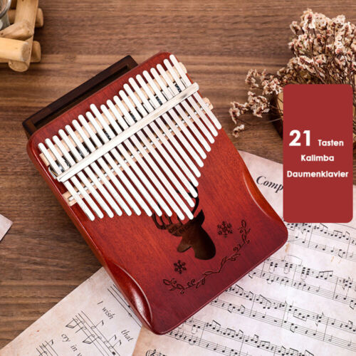 Kalimba Daumenklavier 21 Tasten Mahagoni Holz Thumb Piano für Kinder Erwachsene - Bild 9 von 11