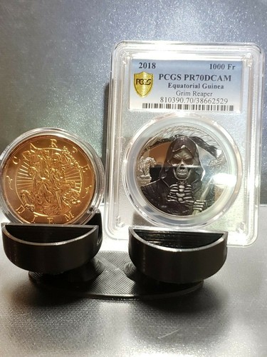 Dual Coin Slab Display Stand NGC PCGS 3-D Printed PLA Tall - Picture 2 of 4