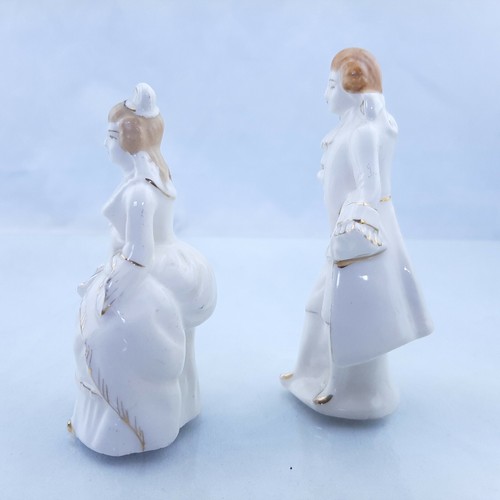 Vintage Victorian Colonial Couple Salt & Pepper Shakers JAPAN Complete w/ Cork - Picture 4 of 8