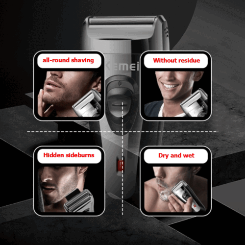 Afeitadora facial eléctrica recortadora corte barba máquina de afeitar recargable para hombre - Imagen 9 de 15