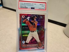 Adrian Sugastey Red Foil  2022 Bowman Chrome Prospects /5 PSA 9