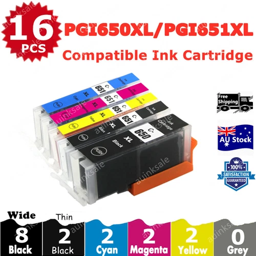 16x Compatible Ink PGI 650XL CLI 651XL For Canon PIXMA MG6360 MG5460 MG75607 - Picture 1 of 7
