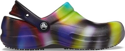 Crocs Bistro Graphic Slip Resistant Clog M13/W15 Neon Tie  display picture 1