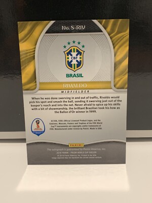 2018 Panini Prizm World Cup Russia Signature Rivaldo Auto