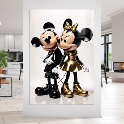   WANDBILD LUXUS MICKEY - MINNIE MOUSE, KUNST ACRYLGLAS, LEINWAND, POSTER DEKO