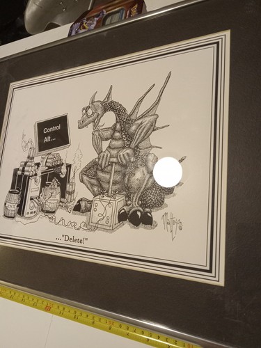 RC Matteson princess/dragon matted picture pen/ink 1998 - Picture 2 of 4