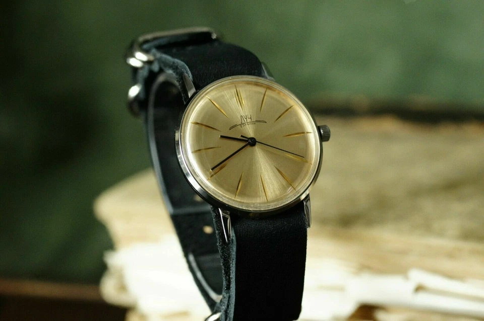 Наручные часы LUCH ультра тонкий механический кожаный ремешок роскошь (POLJOT De Luxe) - Изображение 3 из 4