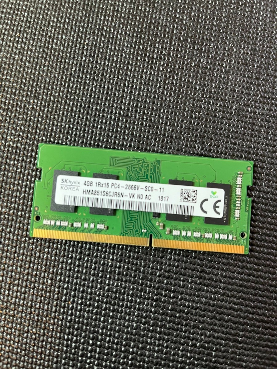 SK hynix 4GB 1Rx16 PC4-2666V-SCO-11 HMA851S6CJR6N -VK Laptop RAM