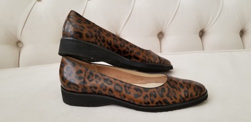 Mocassini ballerine Salvatore Ferragamo 7 B nero marrone stampa animalier vernice pelle - Foto 2 di 5