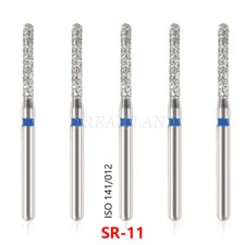100 PCS SR-11 881-012 Straight Round End Medium Grit FG Dental Diamond Burs