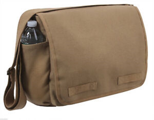 Classic Canvas MESSENGER BOOK BAG Computer Tablet Laptop Sho